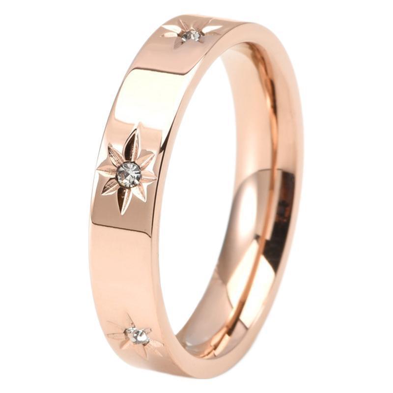 roestvrij stalen dames ring met zirkonen