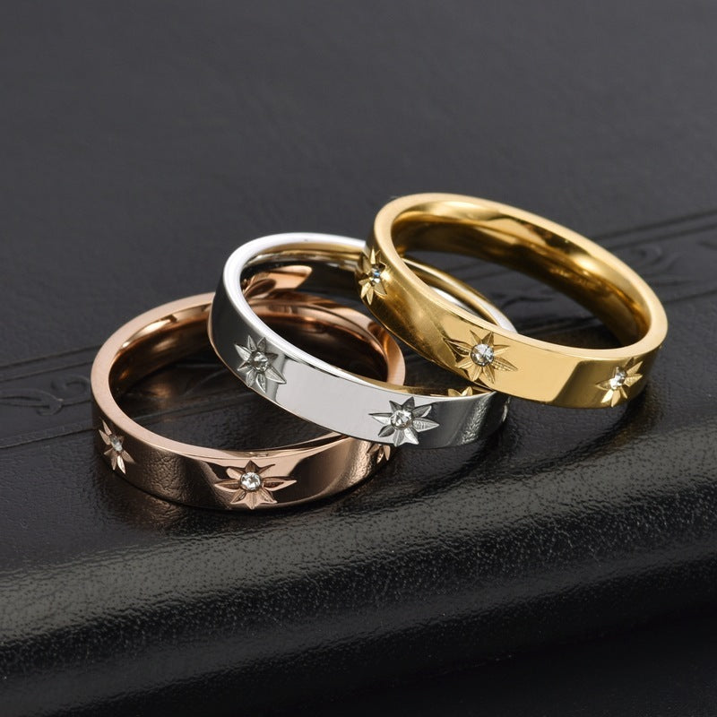 roestvrij stalen dames ring met zirkonen