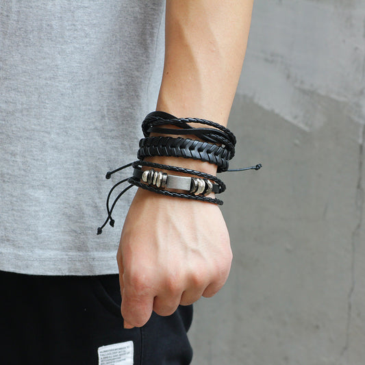 leren armbanden 6 delig