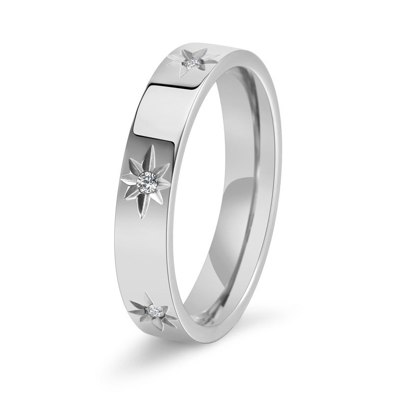 roestvrij stalen dames ring met zirkonen