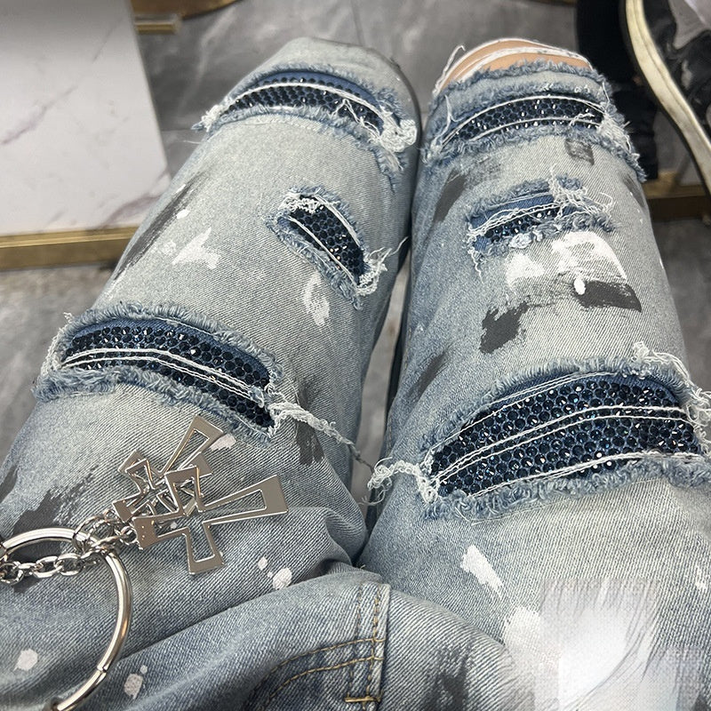 Blue Diamond Ripped Jeans