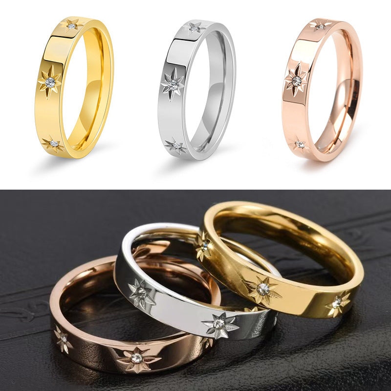 roestvrij stalen dames ring met zirkonen