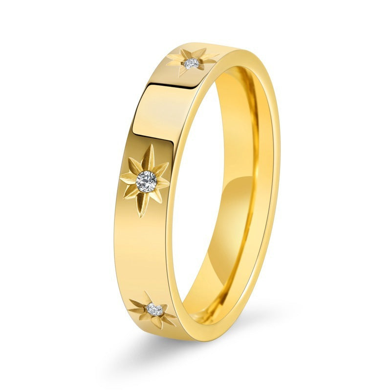 roestvrij stalen dames ring met zirkonen