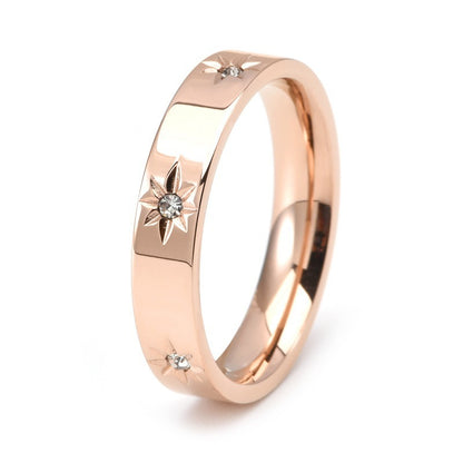 roestvrij stalen dames ring met zirkonen