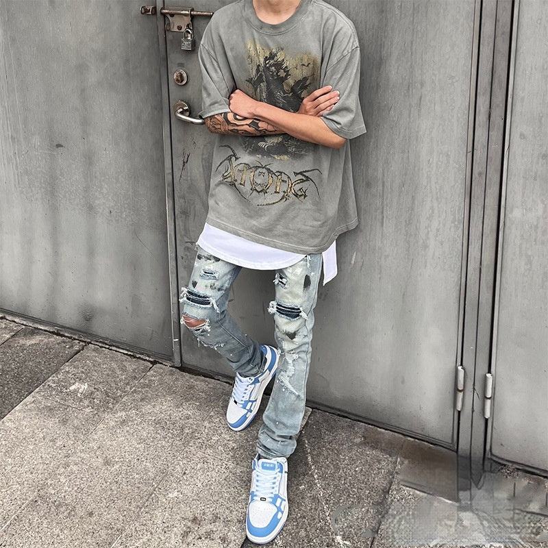 Blue Diamond Ripped Jeans