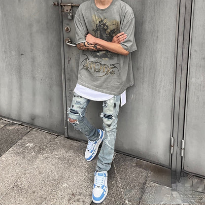 Blue Diamond Ripped Jeans