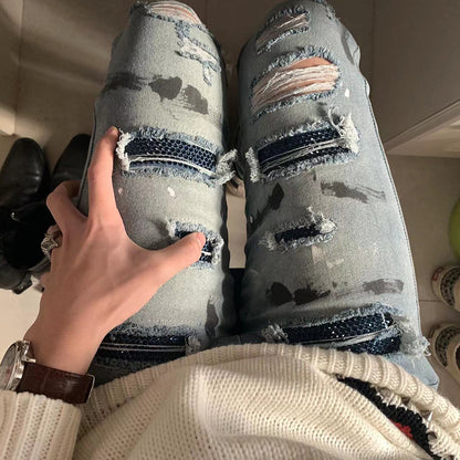 Blue Diamond Ripped Jeans