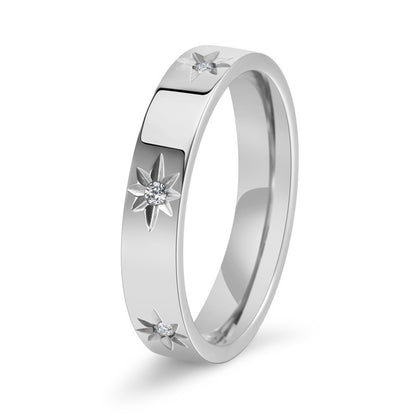 roestvrij stalen dames ring met zirkonen